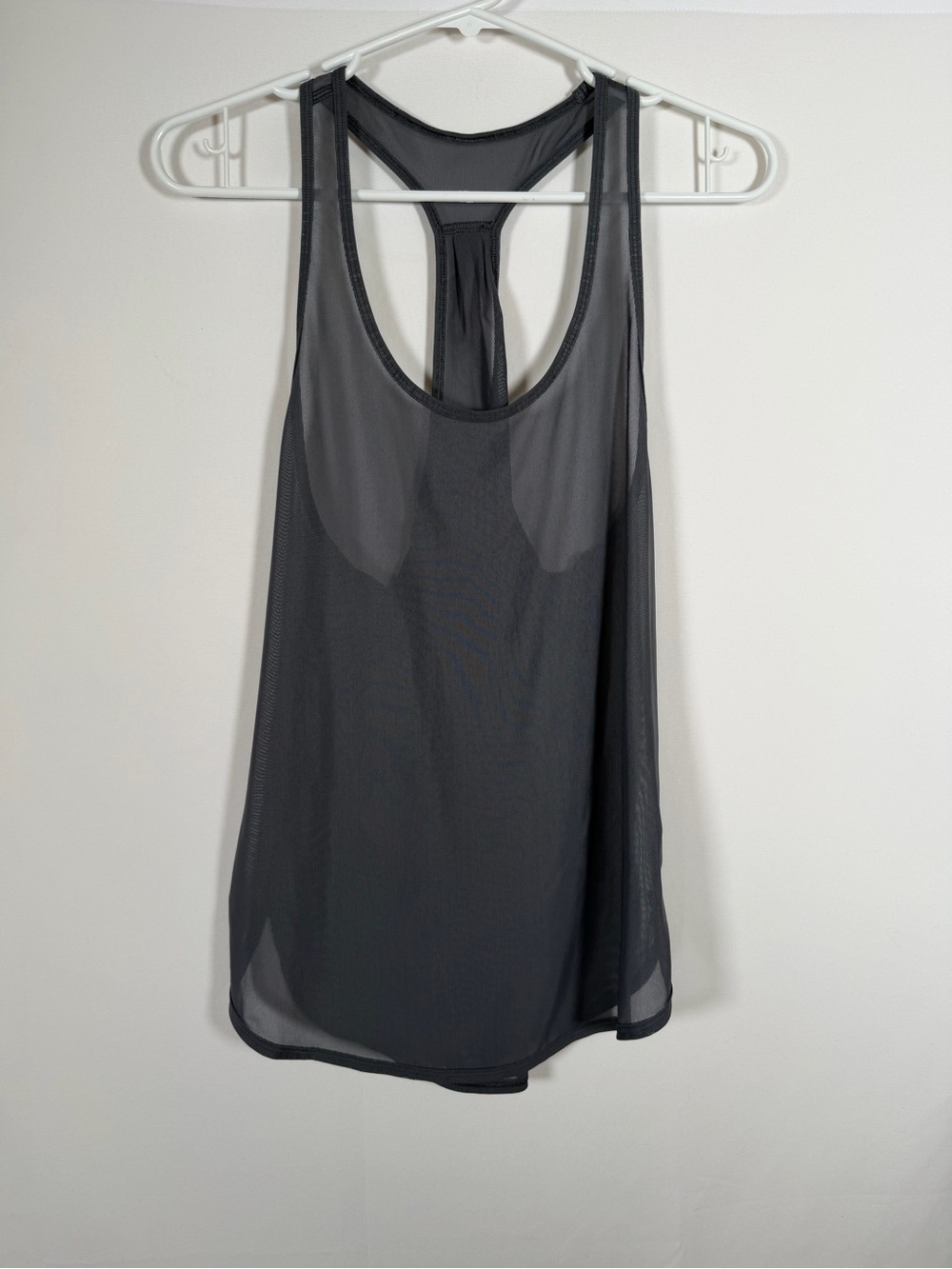 Lululemon Charcoal Sheer Mesh Racerback Tank  - Workout, Lifting, Yoga, Pilates